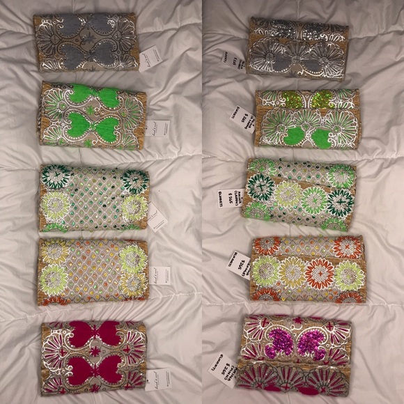 Handmade Vegan Sequin Clutch Purses - Picture 1 of 8
